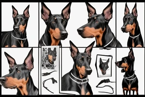 Doberman with barbed wire around neck tattoo idea