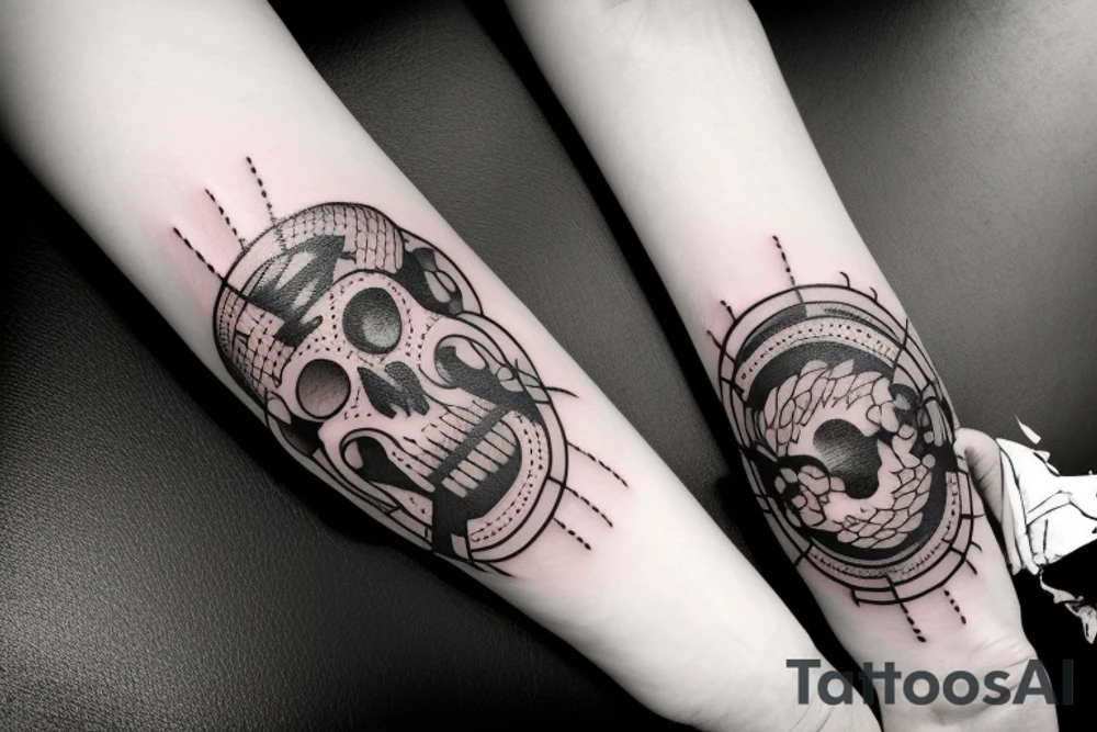 A pistol with barbed wire tattoo idea