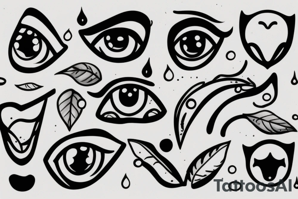 Licking a tear tattoo idea