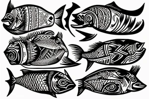 sunset on water with jesus saves fish tattoo idea