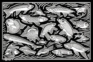 sunset on water with jesus saves fish tattoo idea
