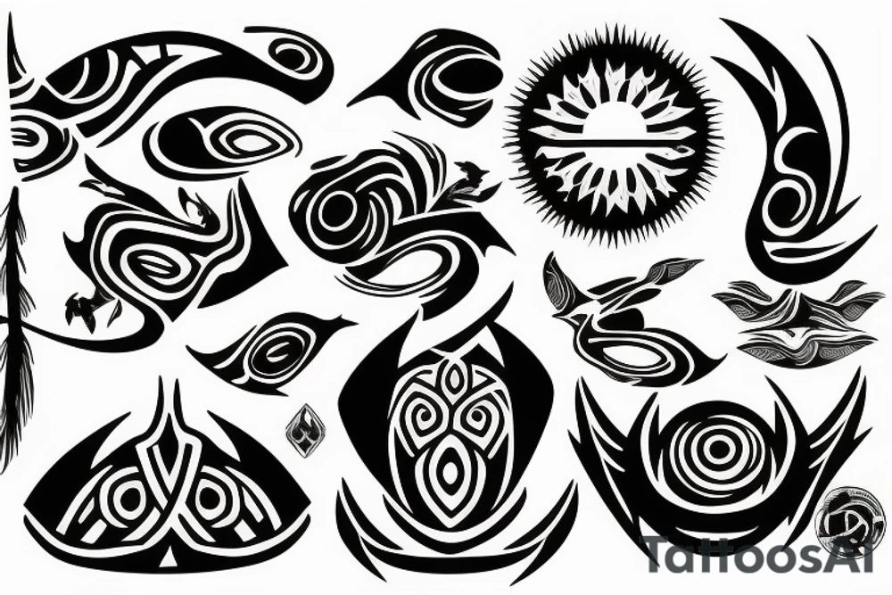 sunset on water tattoo idea