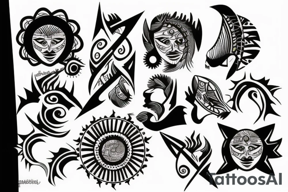sunset on water tattoo idea