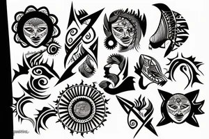 sunset on water tattoo idea