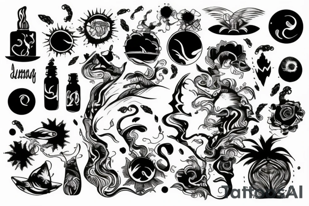 sunset on water tattoo idea