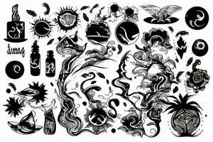 sunset on water tattoo idea