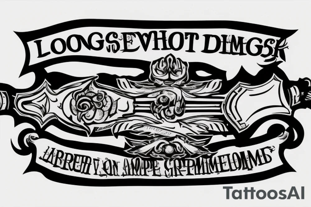 A longsword with carpe diem written in roman style text along the blade tattoo idea