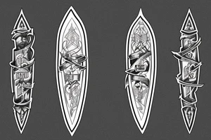 A longsword  with carpe diem written in roman style text along the blade tattoo idea