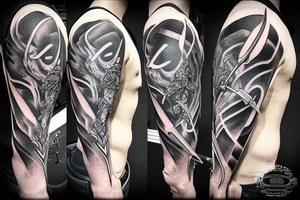 A longsword with carpe diem written along the blade tattoo idea