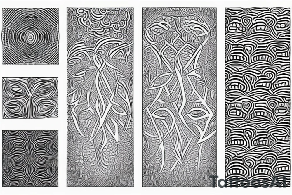 african patterns with acacia tree tattoo idea