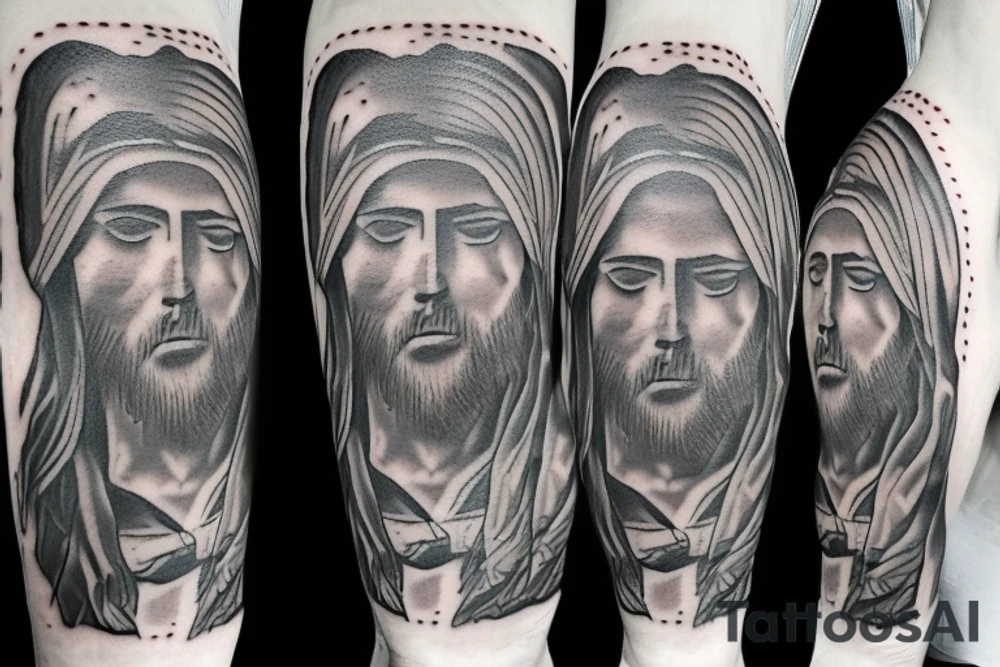 Jesus carrying cross to heaven tattoo idea
