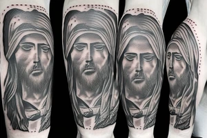 Jesus carrying cross to heaven tattoo idea