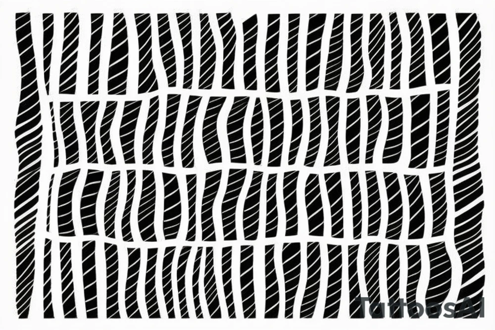 Landscape with stripes tattoo idea