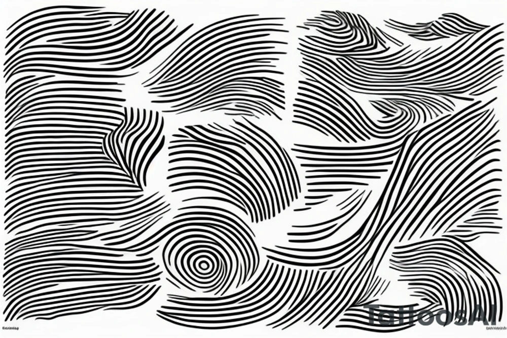 Landscape with stripes tattoo idea