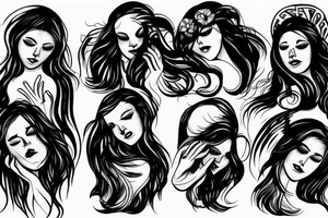 falling female angel crying tattoo idea