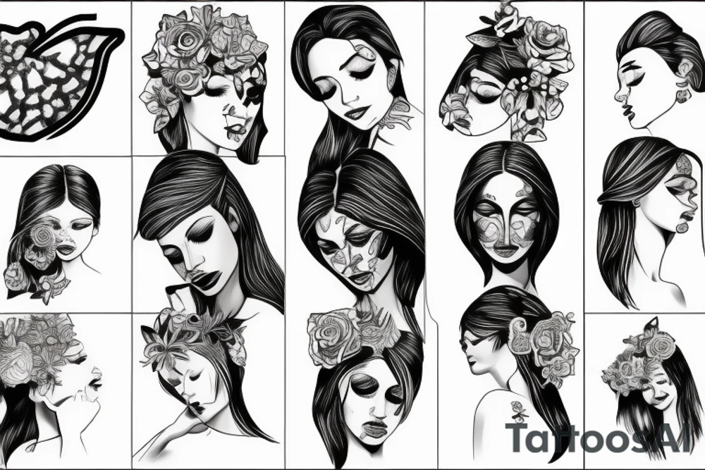 female angel crying tattoo idea