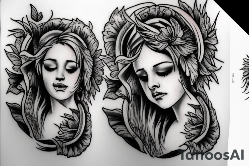 angel crying tattoo idea