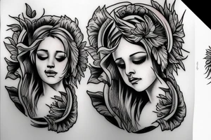 angel crying tattoo idea