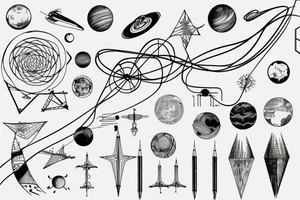 astrophysics physics mathematics computer science renaissance art minimalistic line work tattoo idea