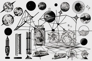 astrophysics physics mathematics computer science renaissance art minimalistic line work tattoo idea
