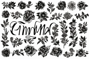 The name Inara with flowers tattoo idea