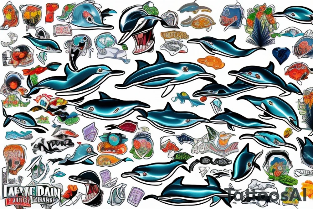 Angry Dolphin tattoo idea