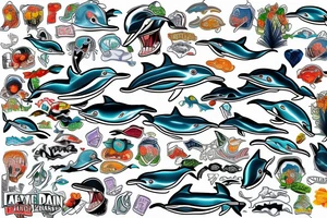Angry Dolphin tattoo idea