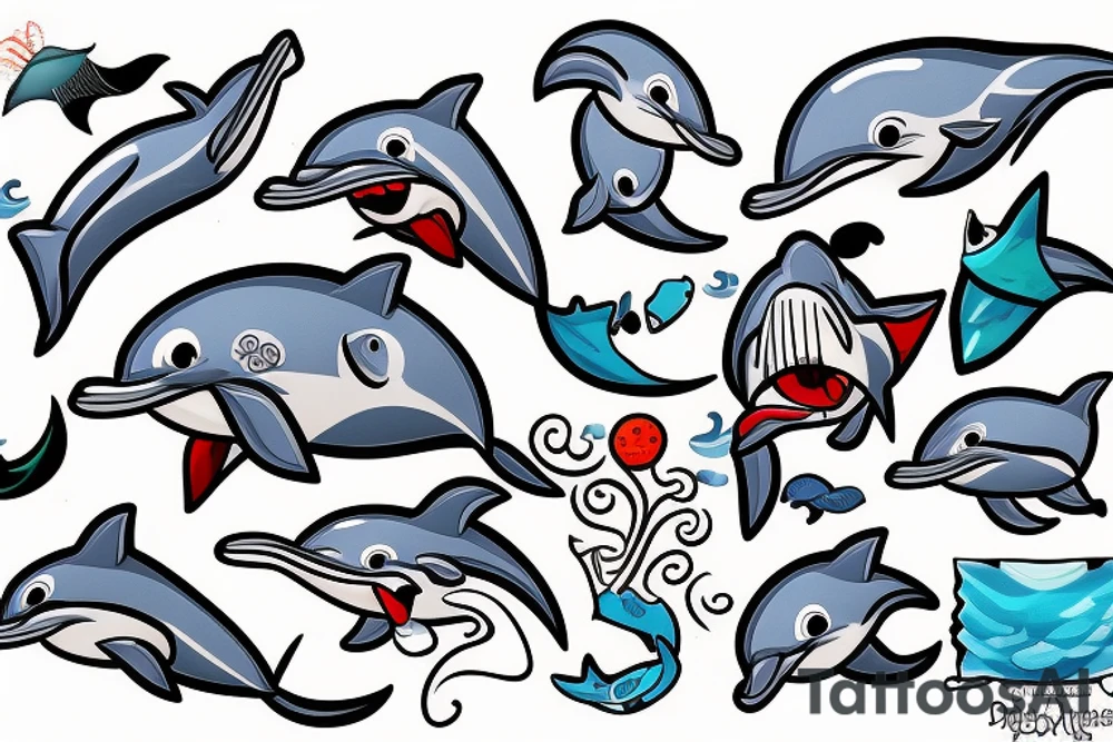 Angry Dolphin tattoo idea