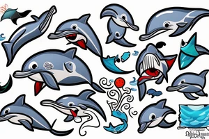 Angry Dolphin tattoo idea