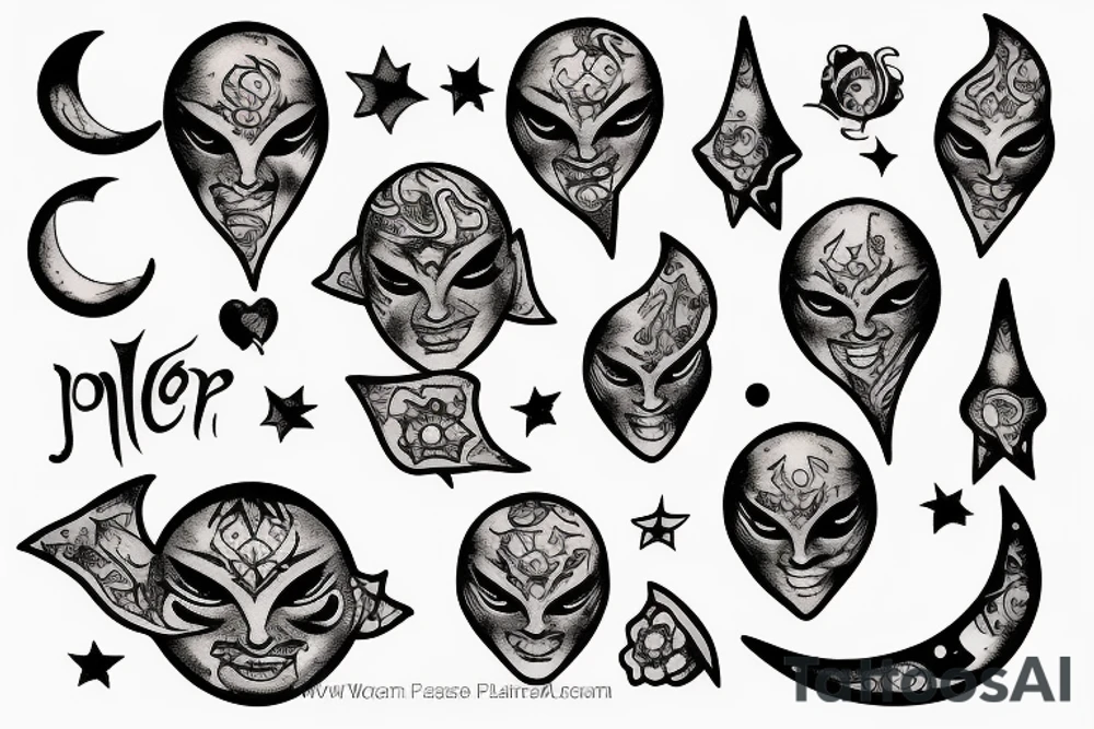 Jester on a moon tattoo idea