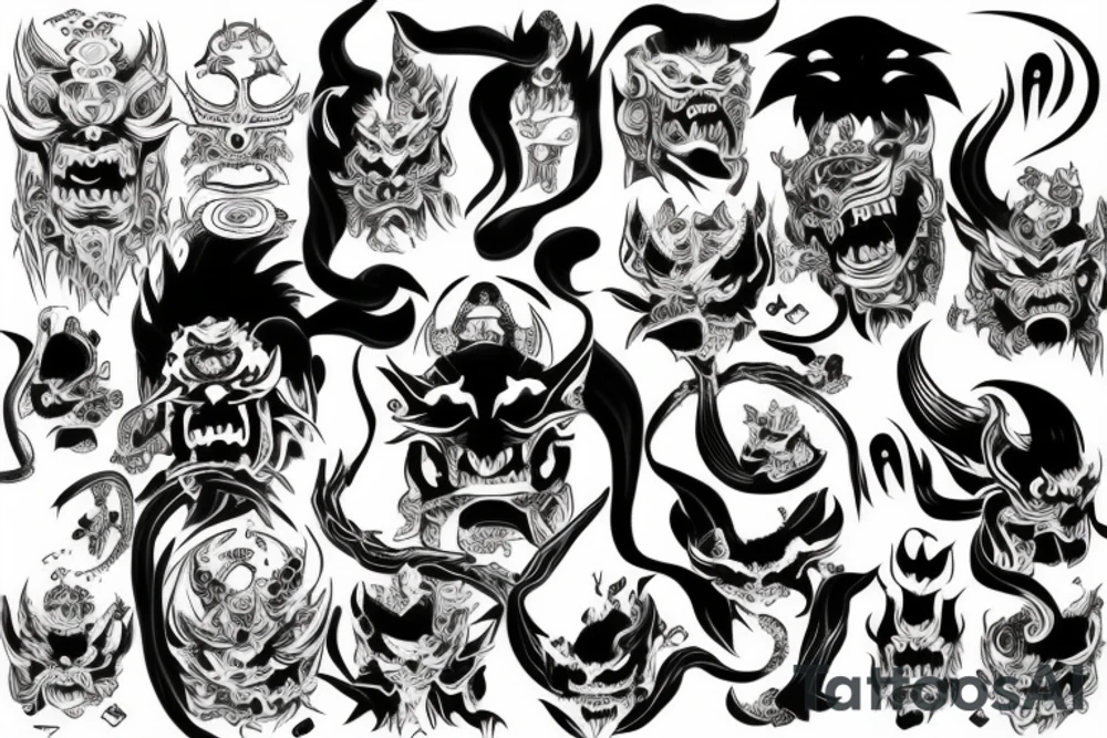 Japanese demon tattoo idea
