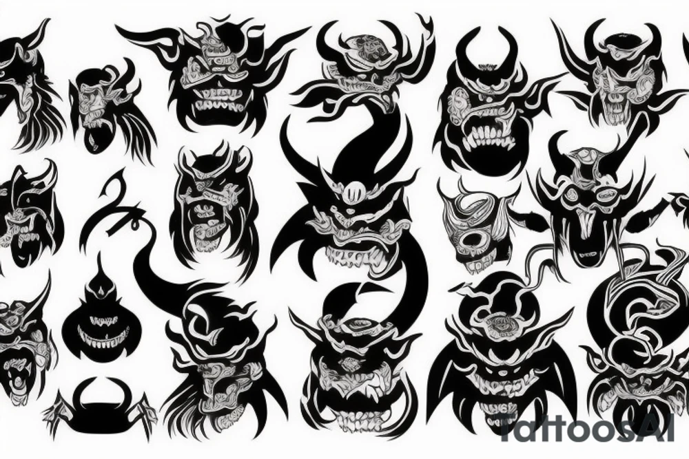 Japanese demon tattoo idea