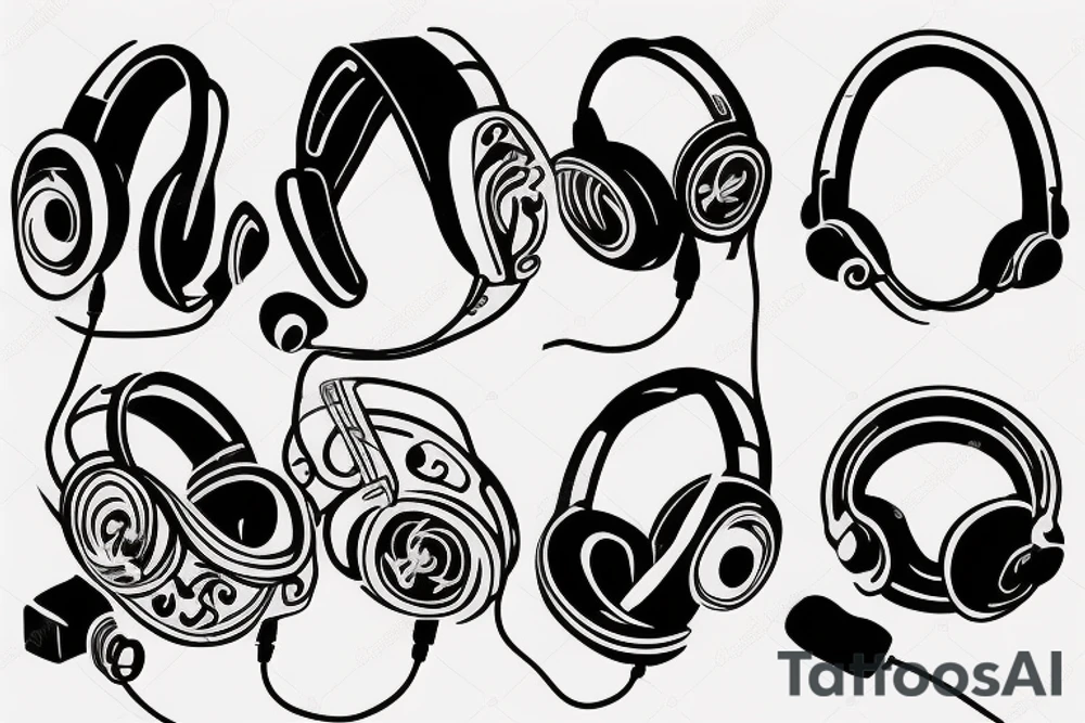 Gaming headset tattoo idea