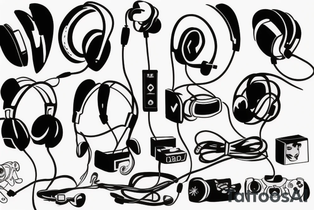 Gaming headset tattoo idea