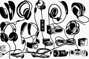 Gaming headset tattoo idea