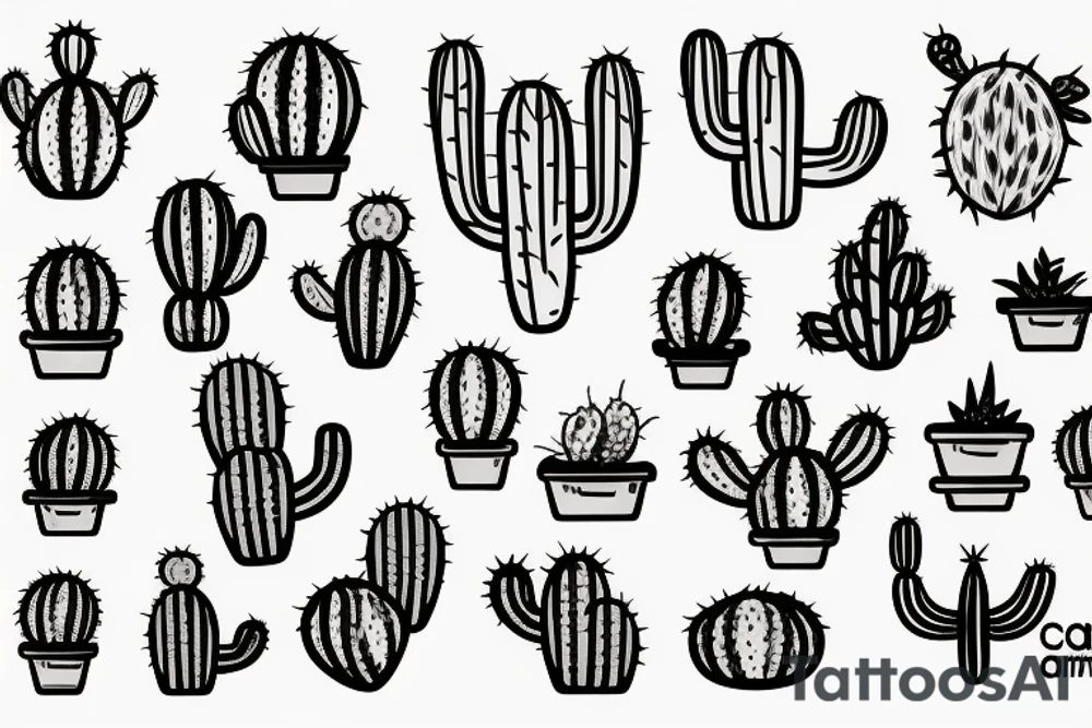 Cactus with pizza no the side tattoo idea