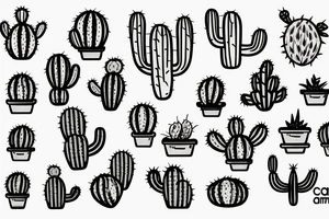 Cactus with pizza no the side tattoo idea