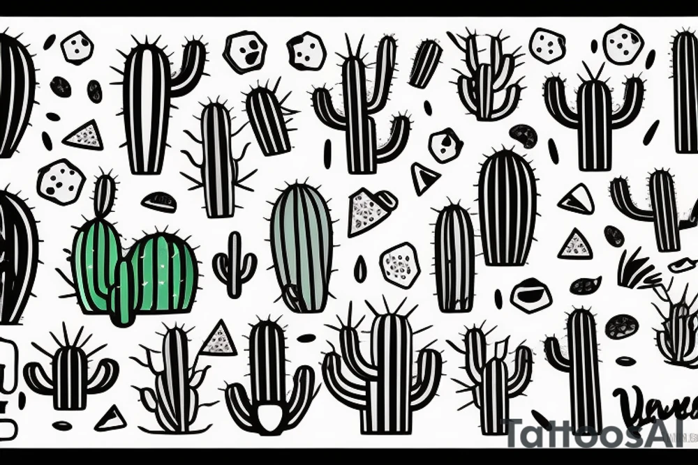 Cactus with pizza on the side tattoo idea