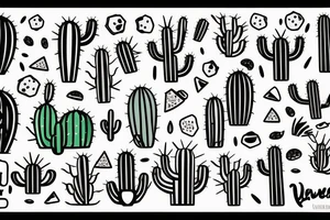 Cactus with pizza on the side tattoo idea