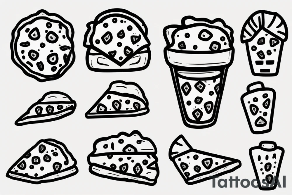 Cactus with pizza on the side tattoo idea