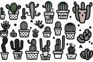 Cactus with pizza on top tattoo idea