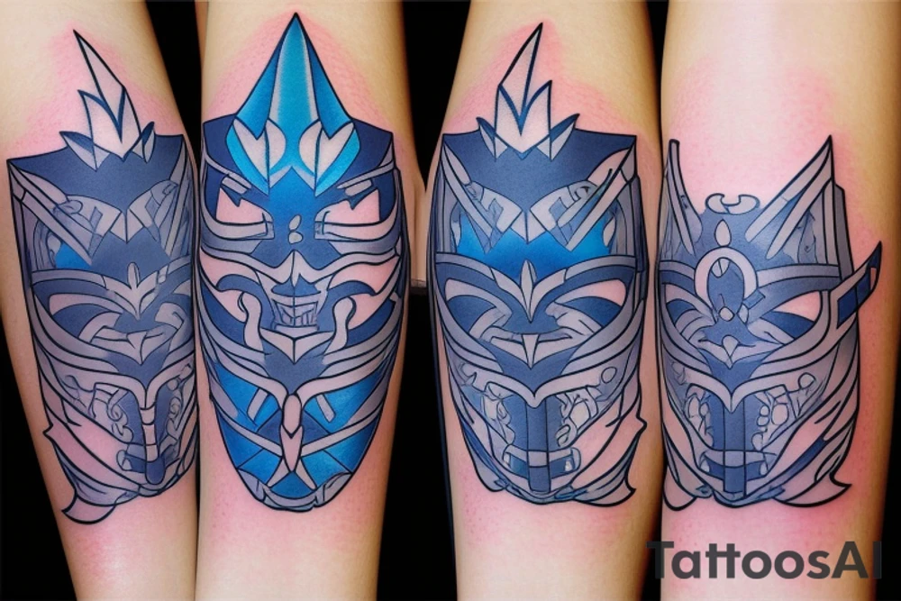 cute little she ra sword blue metal tattoo idea