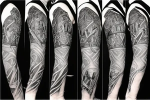 Knight holding sword tattoo idea