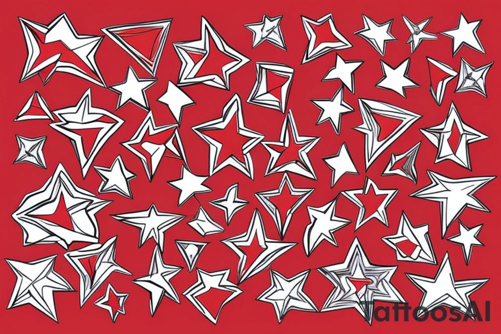 red gemstone star tattoo idea