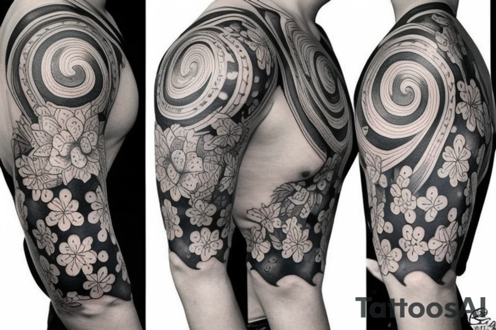 Half sleeve tattoo for April and July birthdays tattoo idea