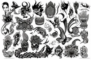 Half sleeve Thai tattoo idea