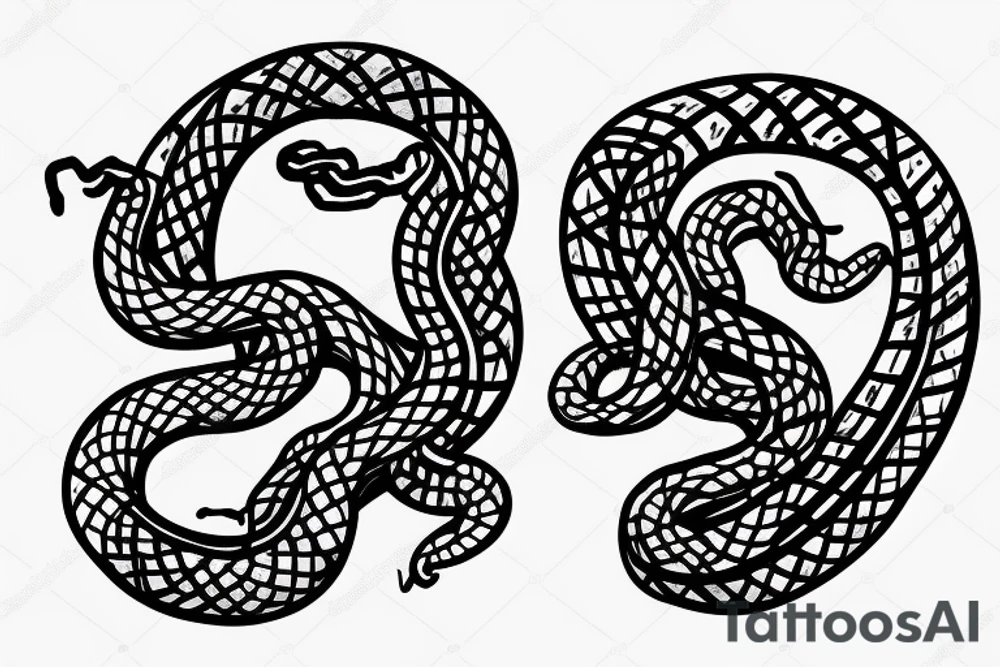 Snake wrapped around a hand mirror tattoo idea