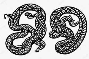 Snake wrapped around a hand mirror tattoo idea
