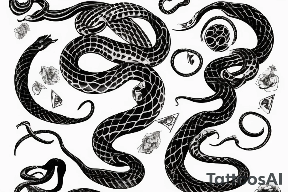 Snake and a mirror tattoo idea
