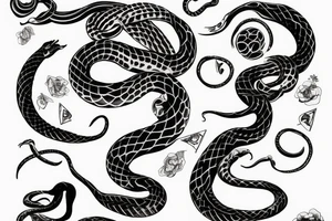 Snake and a mirror tattoo idea